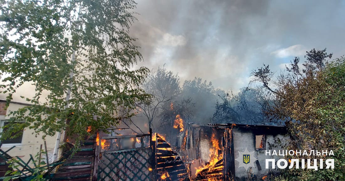 Пожар в Донецкой области 22 августа