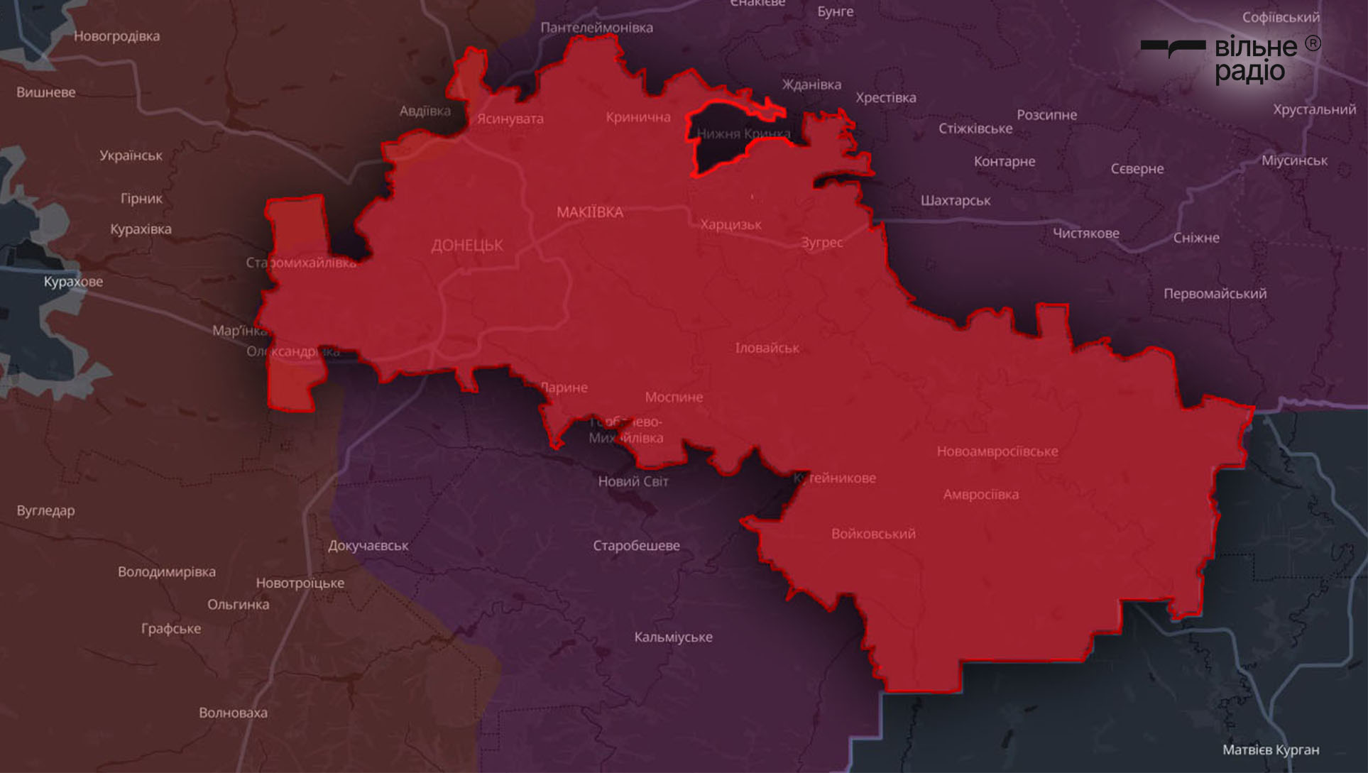 Зображення до посту: Які райони, міста та села окуповані в Донецькій області (перелік, мапи)