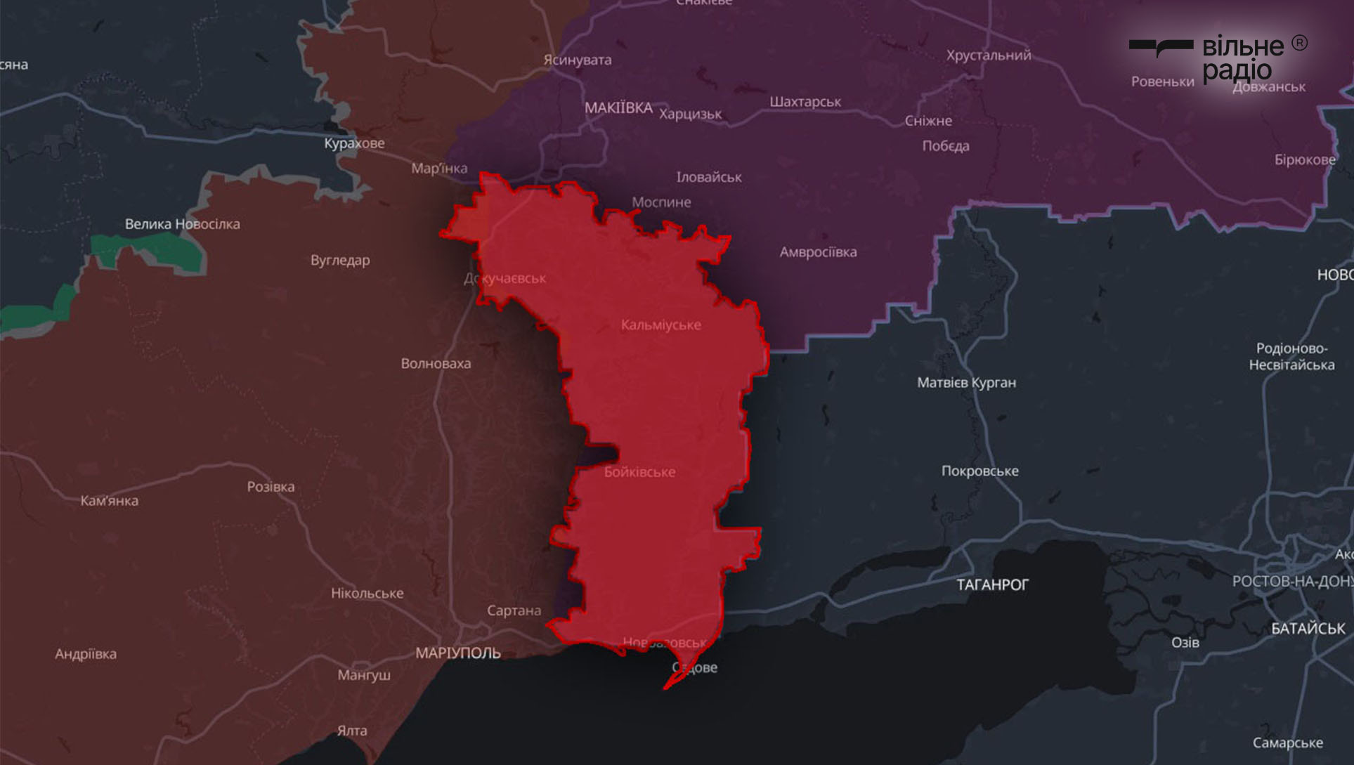 Зображення до посту: Які райони, міста та села окуповані в Донецькій області (перелік, мапи)