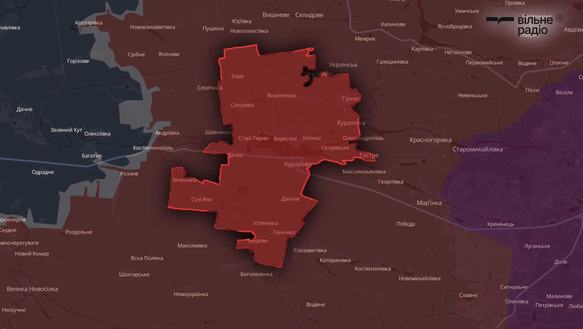 Зображення до посту: Які райони, міста та села окуповані в Донецькій області (перелік, мапи)
