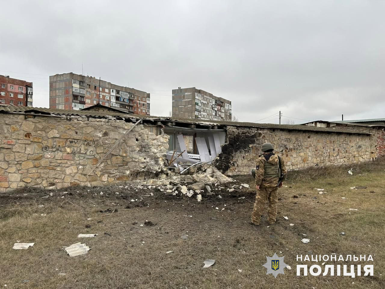 Споруда, пошкоджена внаслідок удару по Донецькій області, 27 грудня 2024 року