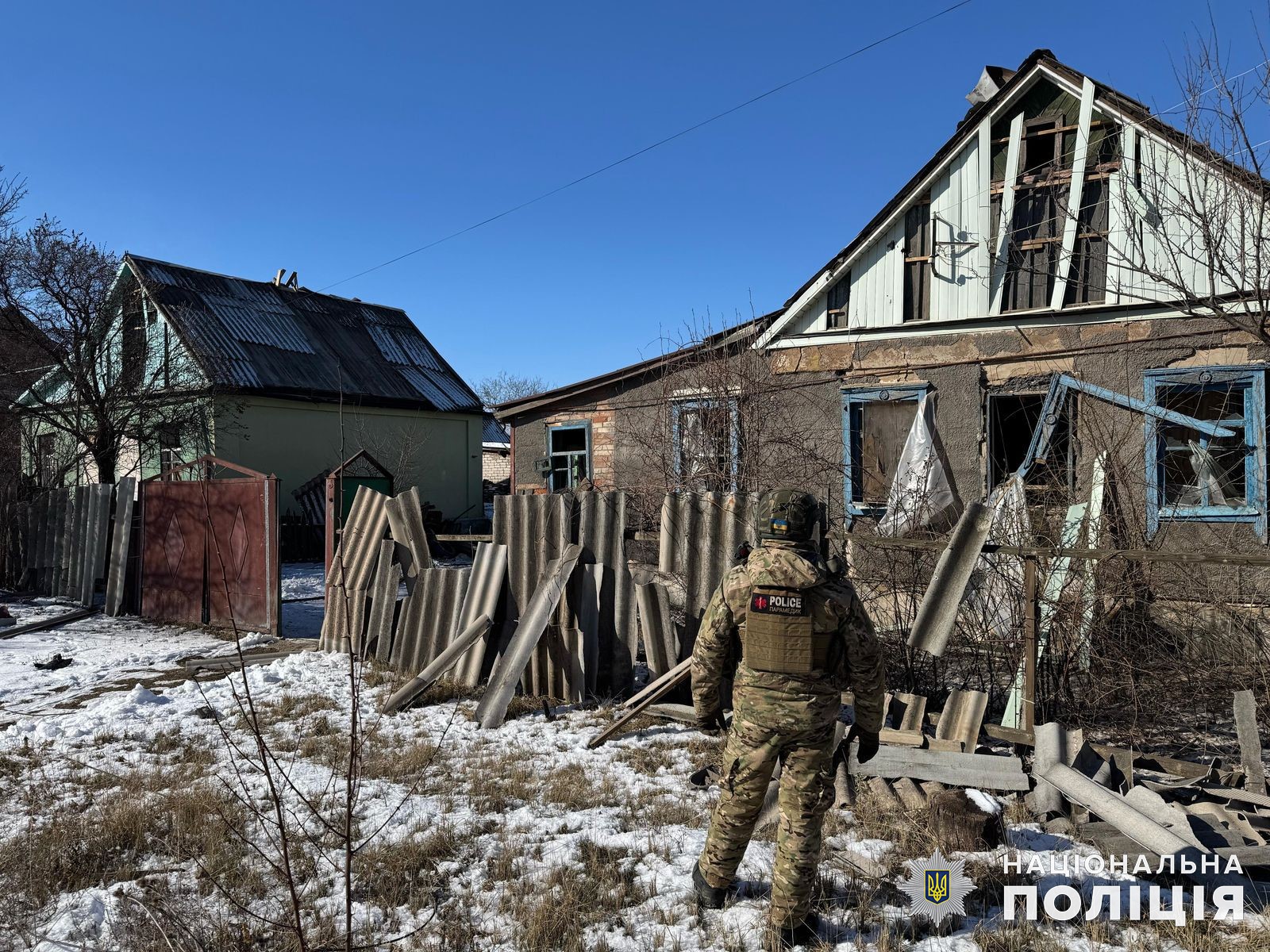 Будинок на Донеччині, зруйнований внаслідок обстрілу 21 лютого 2025 року