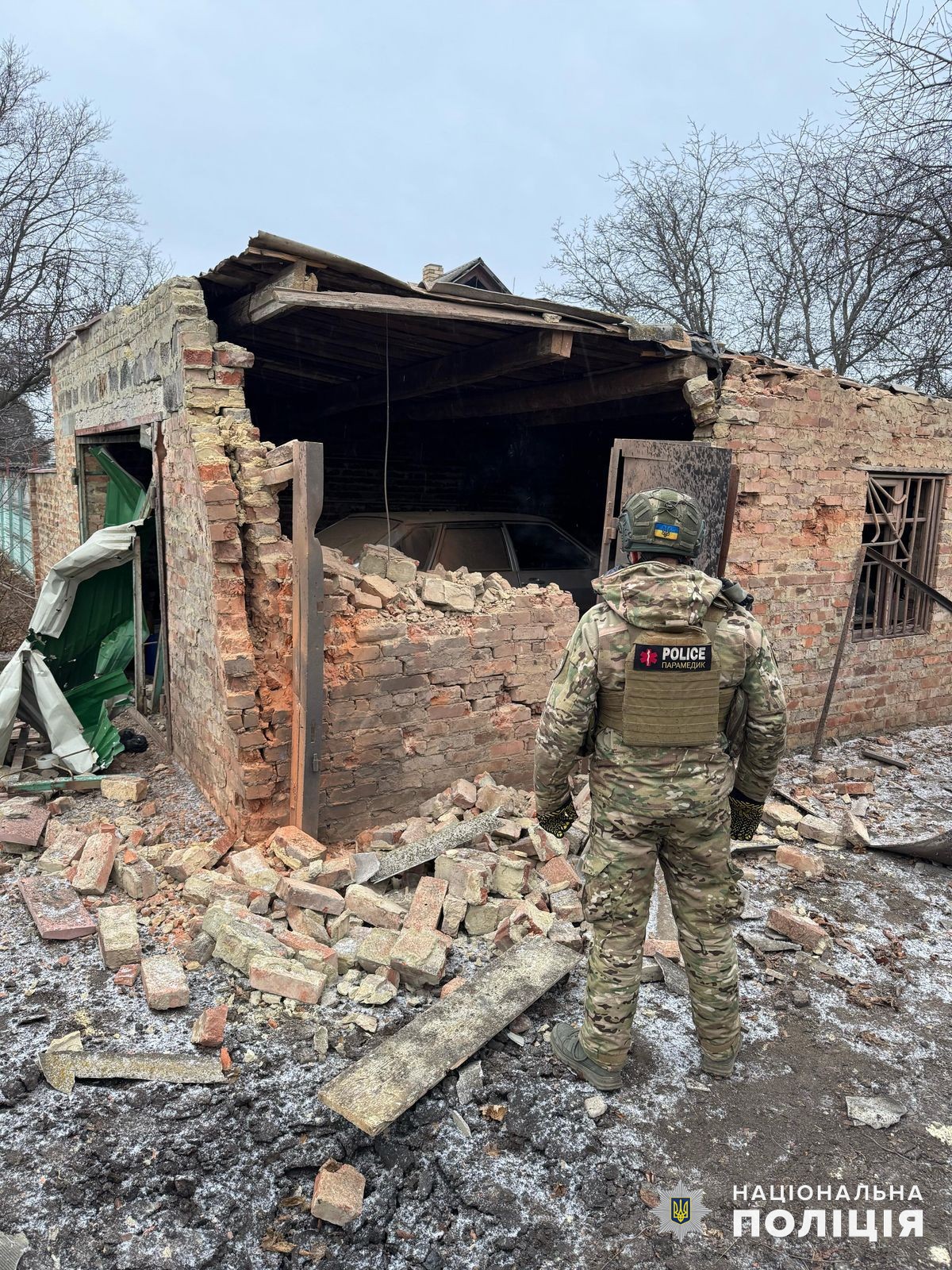 Последствия российского удара по Донецкой области. Фото: полиция Донецкой области