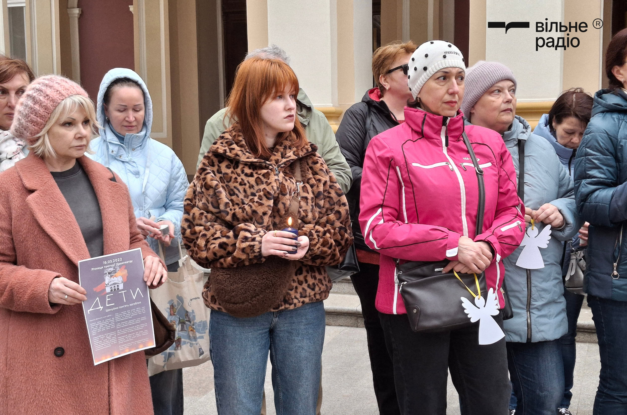 Акція пам’яті загиблих у Маріупольському драмтеатрі. Одеса, 16 березня 2025 року