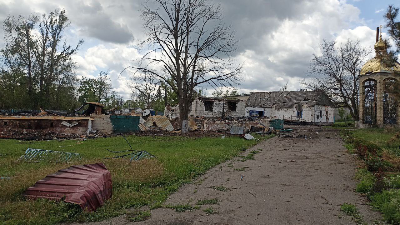 Свято-Вознесенський храм у Новотроїцькому після руйнування