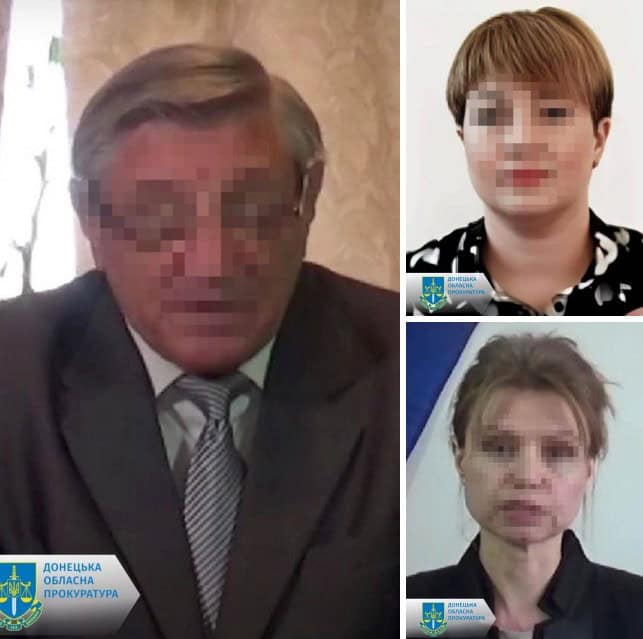 Колишні судді й секретар райсуду, яких судитимуть за держзраду. Фото: Донецька обласна прокуратура