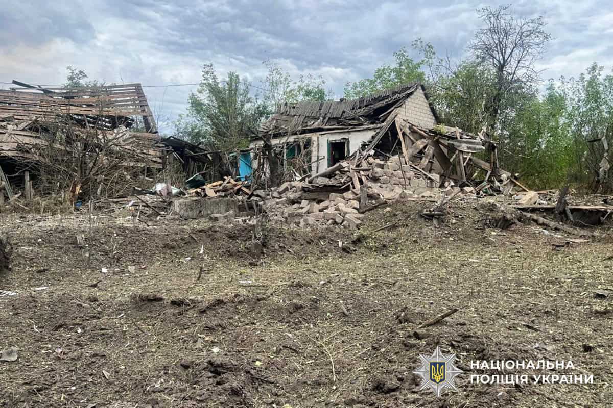 Наслідки російських атак у Донецькій області 14 серпня 2025 року. Фото: поліція Донеччини