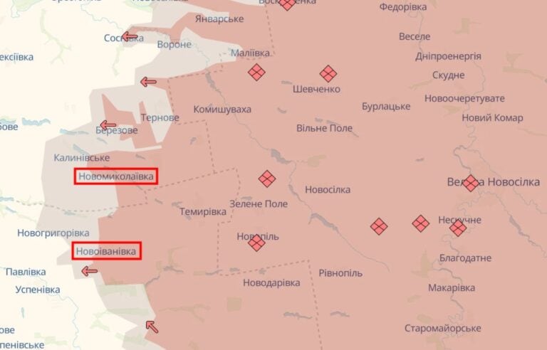 В ОСУВ «Днепр» опровергли оккупацию Новониколаевки и Новоивановки вблизи административной границы Донецкой области (детали)