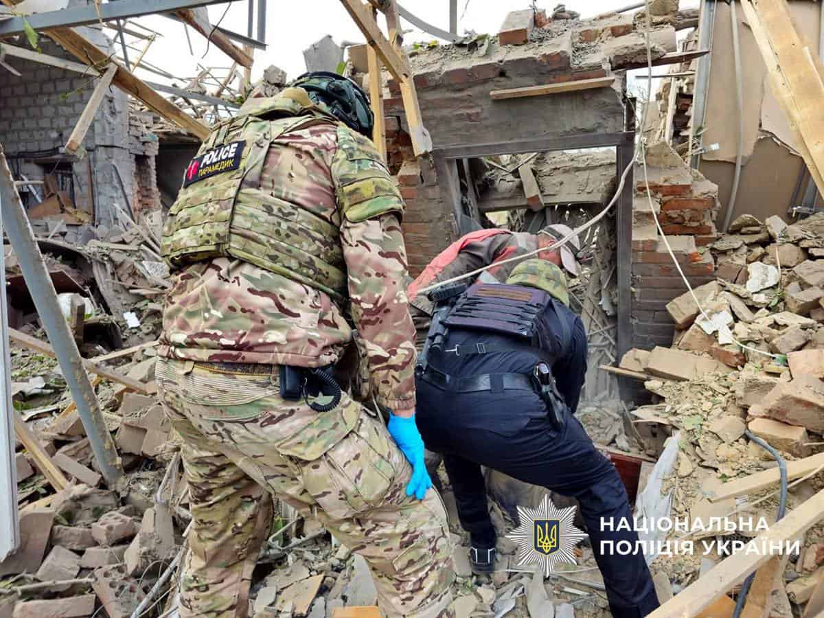 Наслідки російськах ударів по Дружківці 26 вересня 2025 року. Фото: поліція Донеччини
