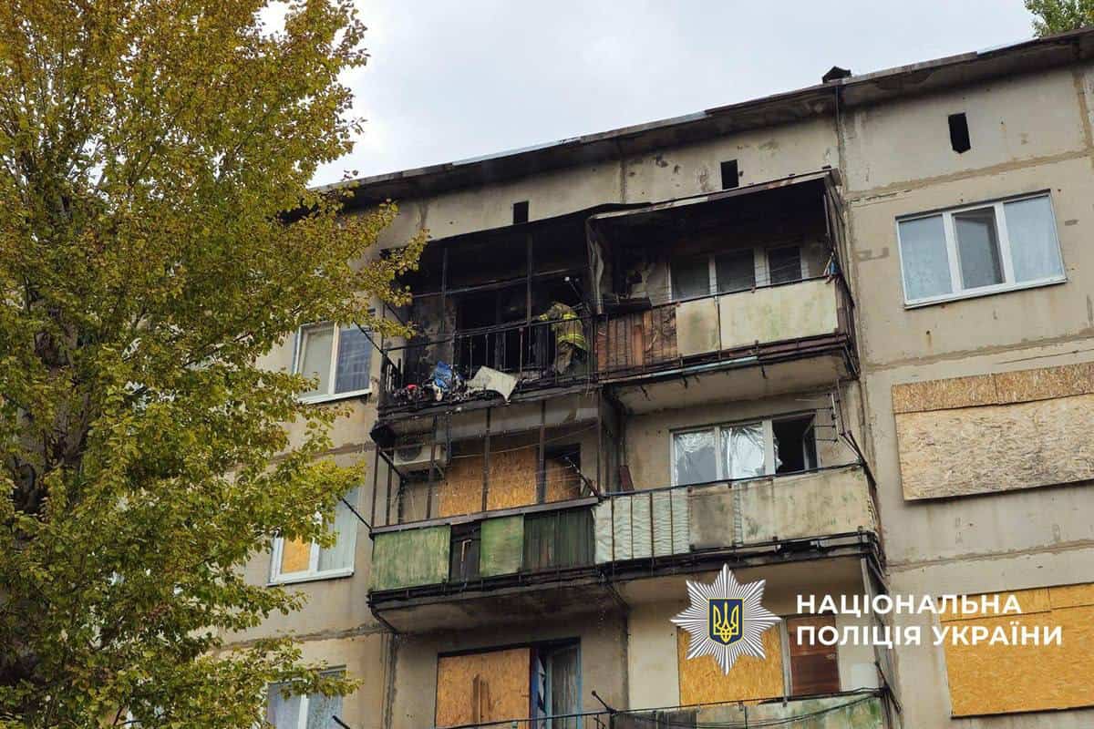 Наслідки російськах ударів по Дружківці 26 вересня 2025 року. Фото: поліція Донеччини
