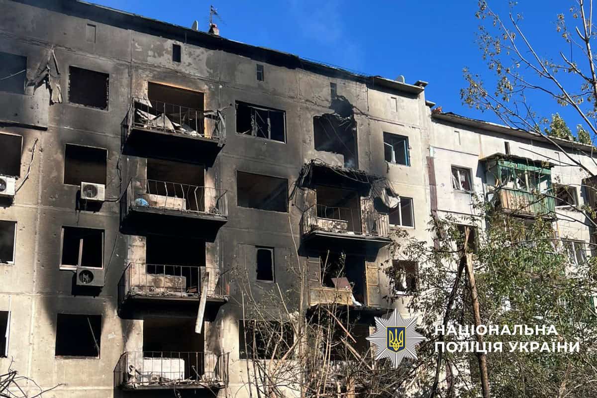 Наслідки російських атак у Донецькій області 11 вересня 2025 року. Фото: поліція Донеччини