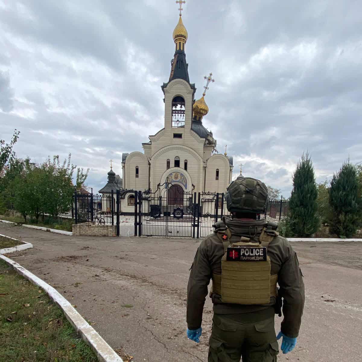 Іова Почаївський храм Горлівської єпархії Української православної церкви у Костянтинівці після удару КАБом російською армією, 11 жовтня 2025 року
