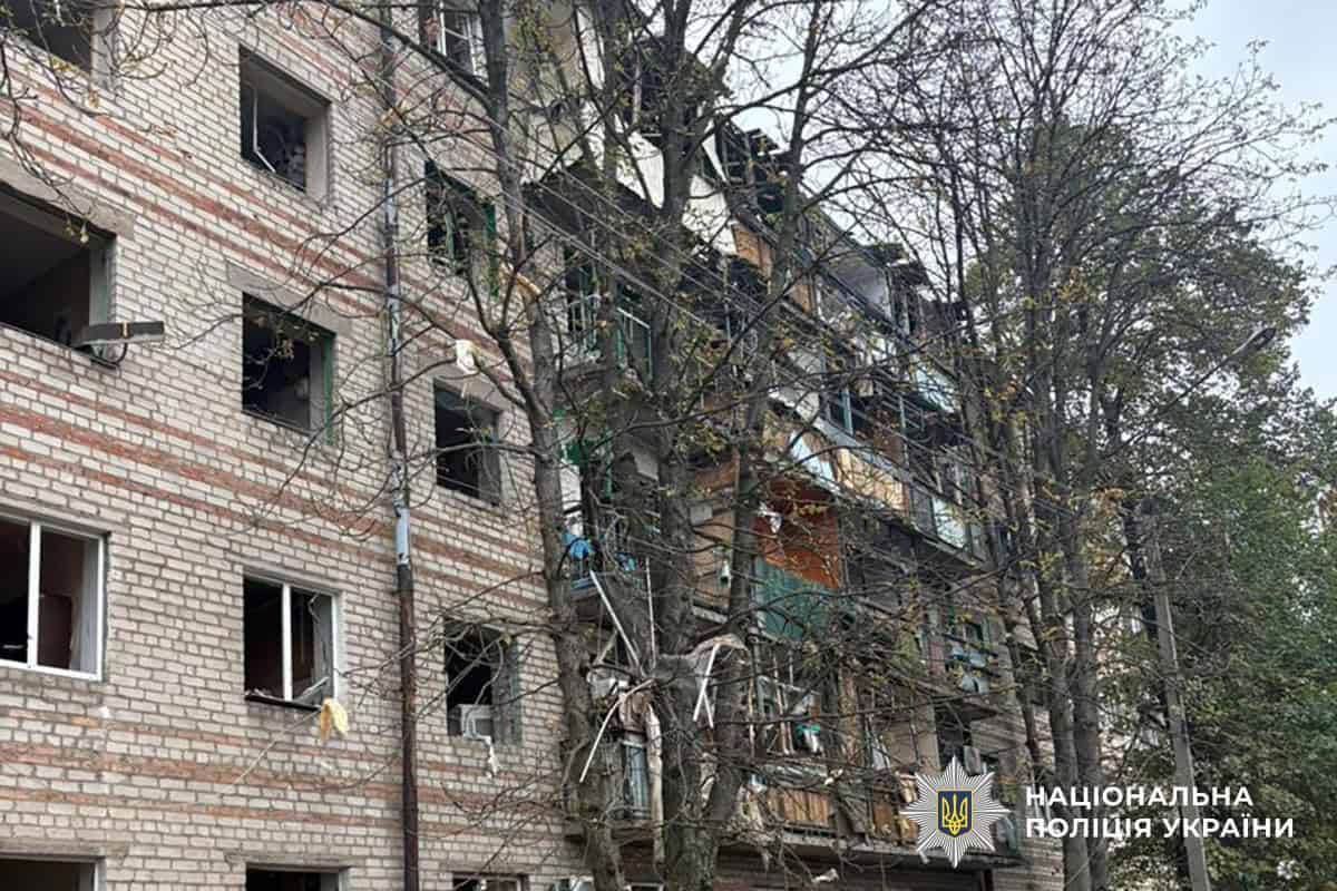 Наслідки російських атак у Донецькій області 9 жовтня 2025 року. Фото: поліція Донеччини