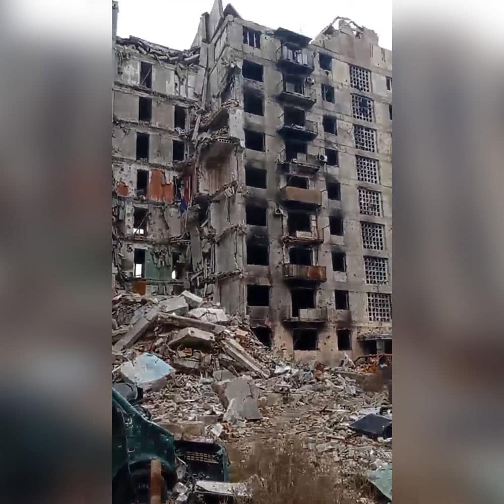 Багатоповерхівка по вулиці Ювілейна №67 у Бахмуті, листопад 2025 року