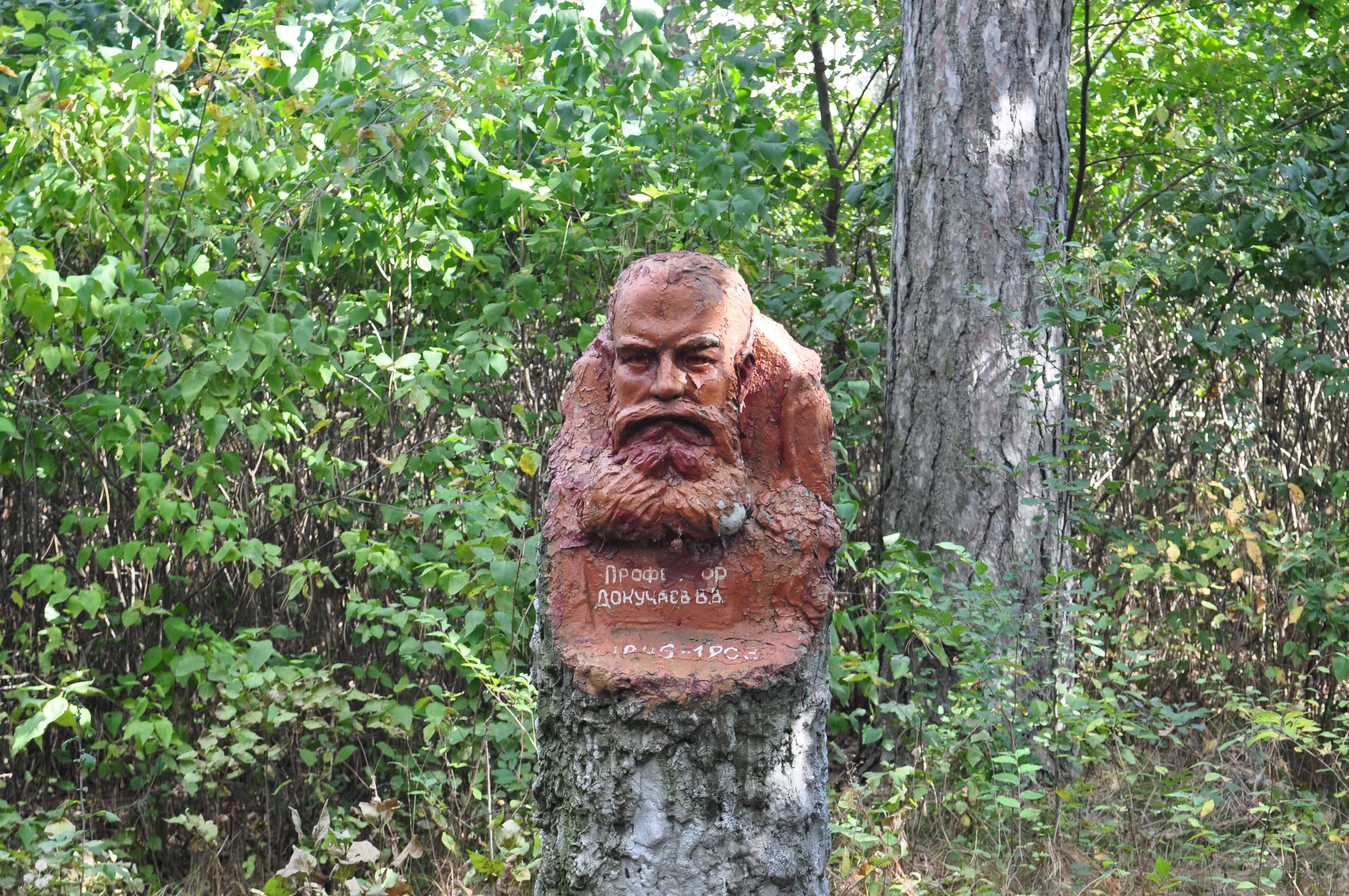 Бюст В.В. Докучаєву у ботанічному заказнику “Юницький”