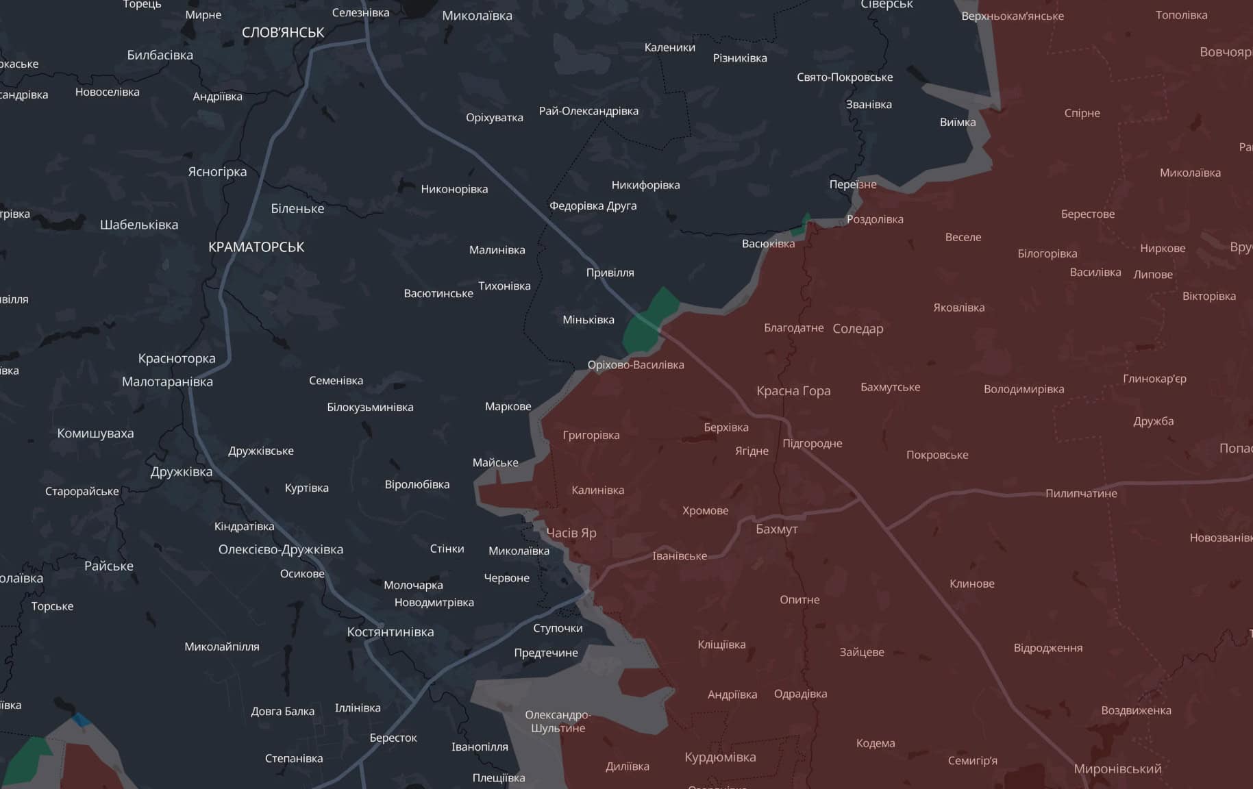 Лінія фронту на Краматорському напрямку за жовтень 2025 року не зазнала змін