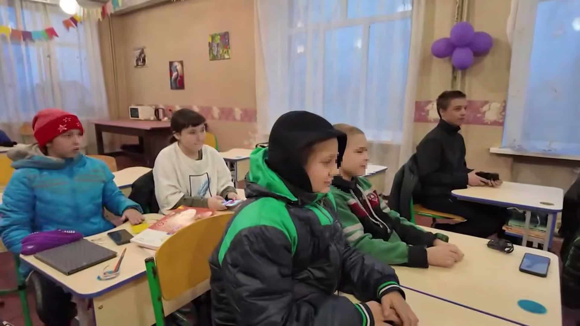 Опорний освітній пункт у Селидовому. Скриншот із російського відео