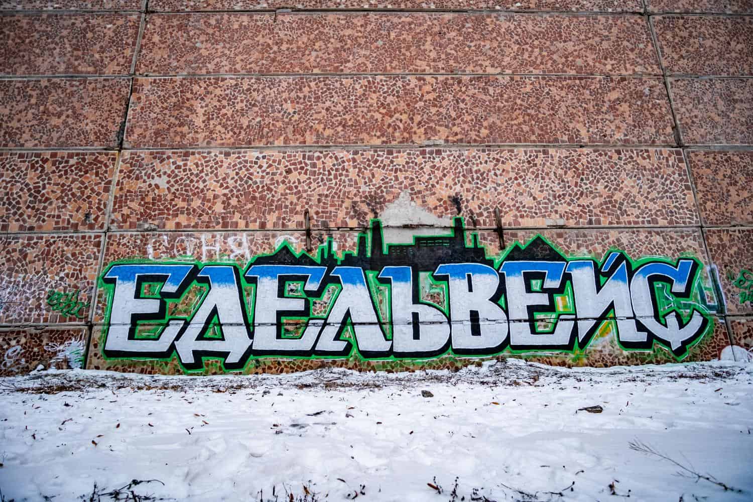 Військовий бригади “Едельвейс” створив графіті у Слов’янську та Коломиї до Дня Соборності: фото