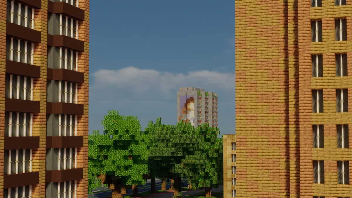 Ентузіасти відтворили драмтеатр та стінопис "Мілана" з Маріуполя у Minecraft