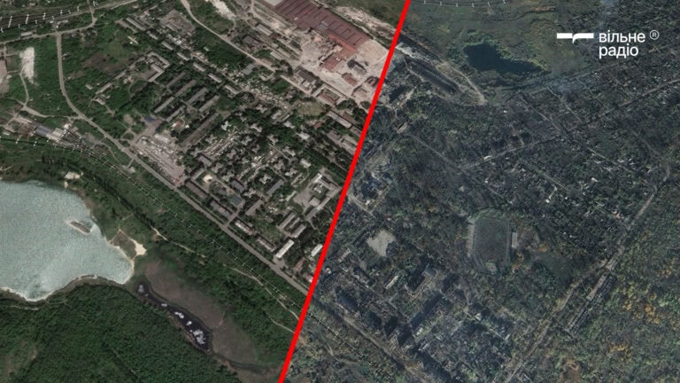 Дымные руины и воронки: как изменился Часов Яр за два года открытой войны (спутниковые снимки 2022 и 2024 годов)