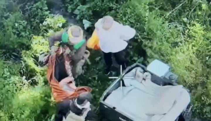 Із Лимана наземним роботом вивезли двох цивільних: поранений чоловік не міг пересуватися самостійно