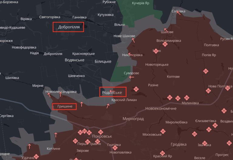 Росіяни намагаються просунутися в районах Гришиного, Родинського та Добропілля — хочуть контролювати трасу (деталі)
