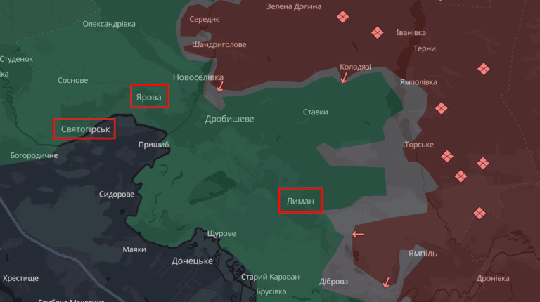 На Лиманському напрямку зосереджені три армії РФ — хочуть вийти на Святогірськ (деталі)