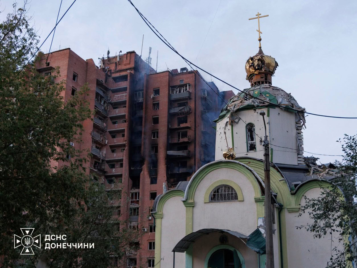 Пошкоджений російським авіаударом храм Іоанна Предтечі у Краматорську 22 вересня